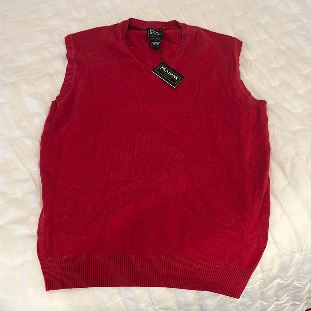 Jos A. Bank Red Men's Sweater Vest